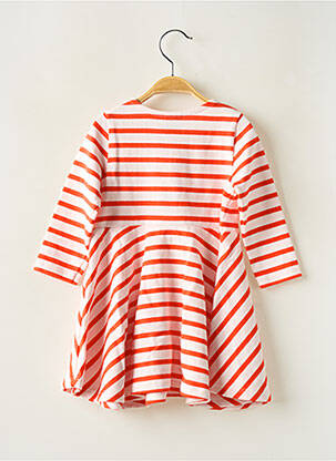 Robe mi-longue col rond manches longues orange PETIT BATEAU fille