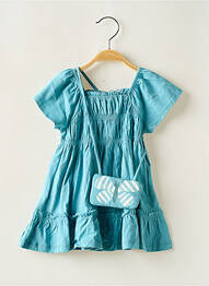 Robe mi-longue manches courtes manches courtes bleu MAYORAL fille