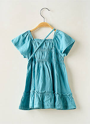Robe mi-longue manches courtes manches courtes bleu MAYORAL fille