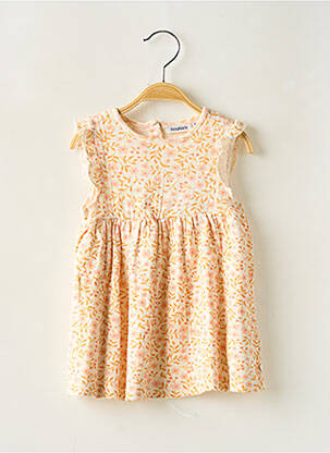 Robe mi-longue manches courtes manches courtes beige NOUKIE'S fille