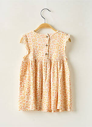 Robe mi-longue manches courtes manches courtes beige NOUKIE'S fille