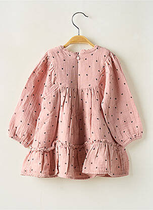 Robe courte imprimé fantaisie manches longues rose MAYORAL fille