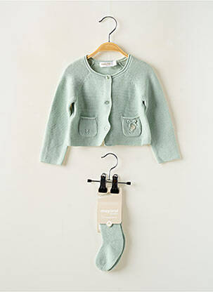 Gilet manches longues coupe droite bleu MAYORAL fille