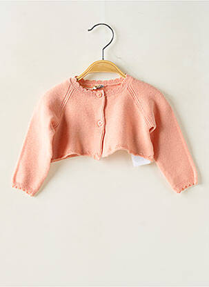 Gilet manches longues coupe droite rose LOSAN fille