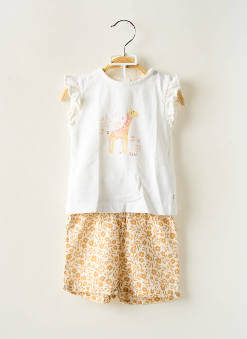 Ensemble short manches courtes blanc NOUKIE'S fille