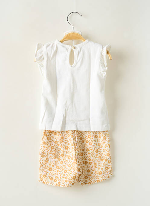 Ensemble short manches courtes blanc NOUKIE'S fille