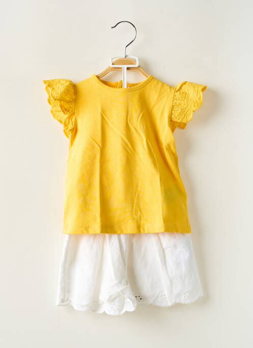 Ensemble short manches courtes jaune LOSAN fille