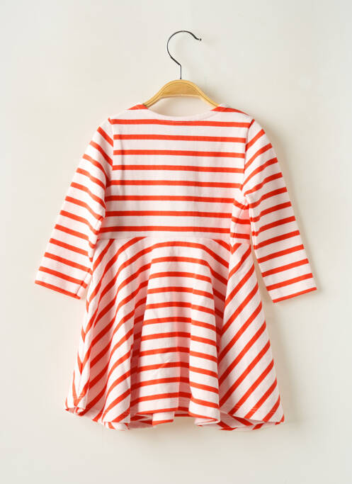 Robe mi-longue col rond manches longues orange PETIT BATEAU fille
