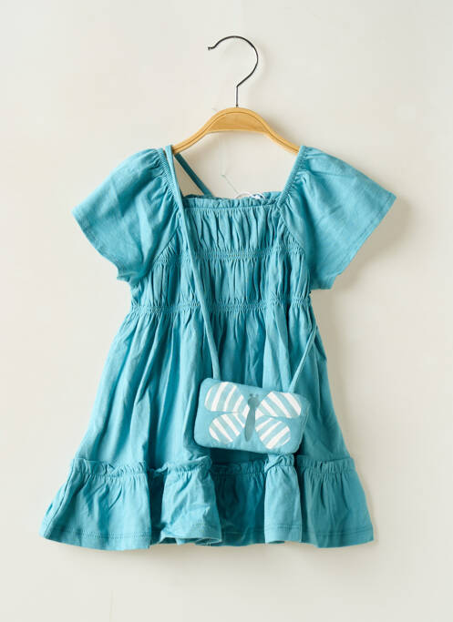 Robe mi-longue manches courtes manches courtes bleu MAYORAL fille