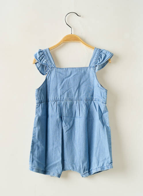 Combishort col carré fines bretelles bleu LOSAN fille