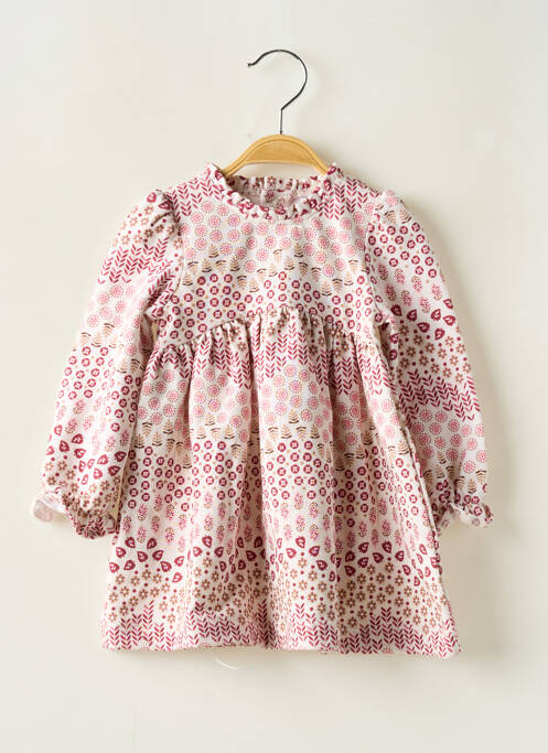 Robe courte imprimé fantaisie manches longues rose MAYORAL fille