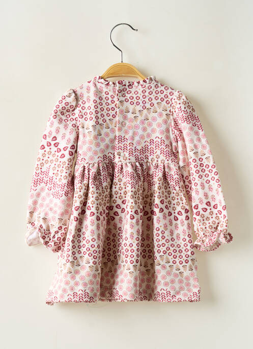 Robe courte imprimé fantaisie manches longues rose MAYORAL fille