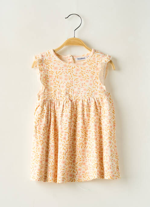 Robe mi-longue manches courtes manches courtes beige NOUKIE'S fille
