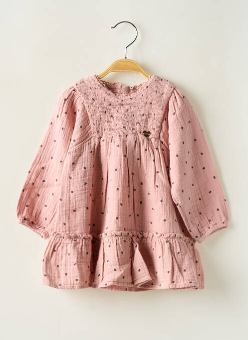Robe courte imprimé fantaisie manches longues rose MAYORAL fille