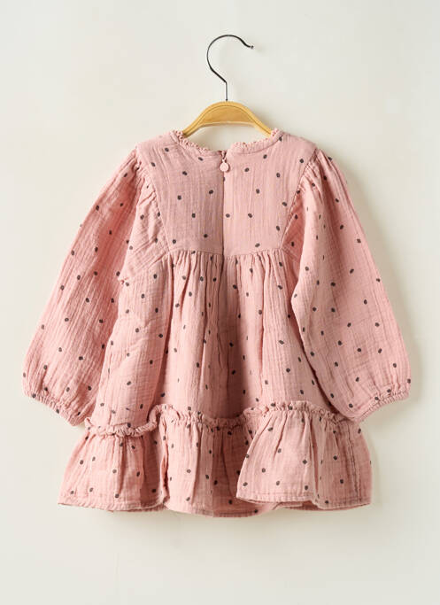Robe courte imprimé fantaisie manches longues rose MAYORAL fille