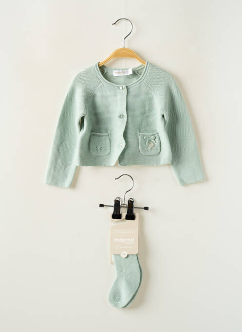 Gilet manches longues coupe droite bleu MAYORAL fille