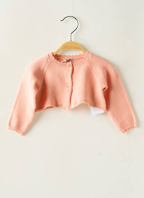 Gilet manches longues coupe droite rose LOSAN fille