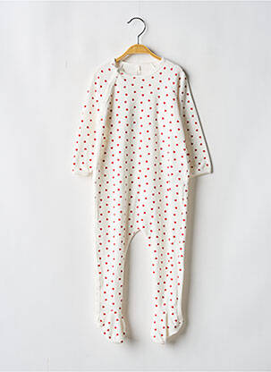 Pyjama fermeture pressionnée blanc PETIT BATEAU fille