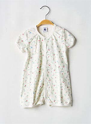 Combishort manches courtes manches courtes blanc PETIT BATEAU fille