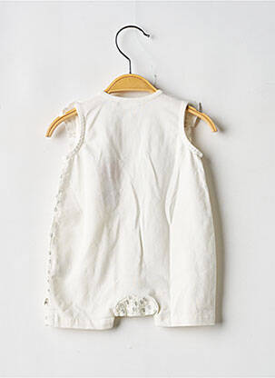 Combishort col rond manches courtes blanc NOUKIE'S fille