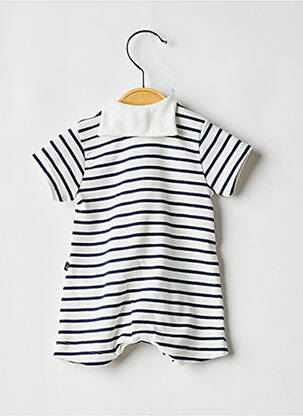 Combishort imprimé fantaisie manches courtes blanc PETIT BATEAU garçon