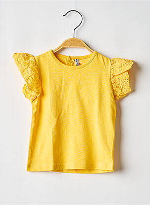 Top coupe droite manches courtes jaune LOSAN fille