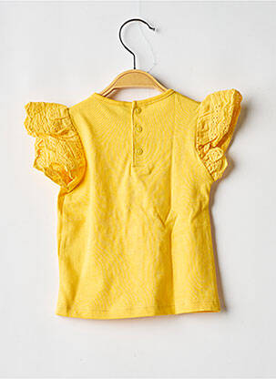 Top coupe droite manches courtes jaune LOSAN fille