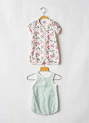 Combishort fermeture pressionnée manches courtes rose PETIT BATEAU fille
