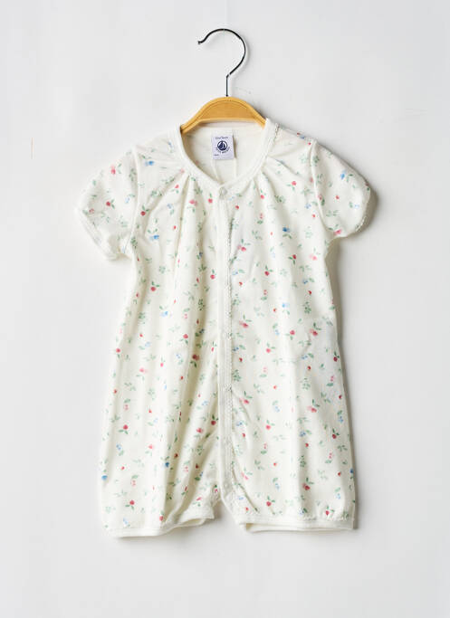Combishort manches courtes manches courtes blanc PETIT BATEAU fille