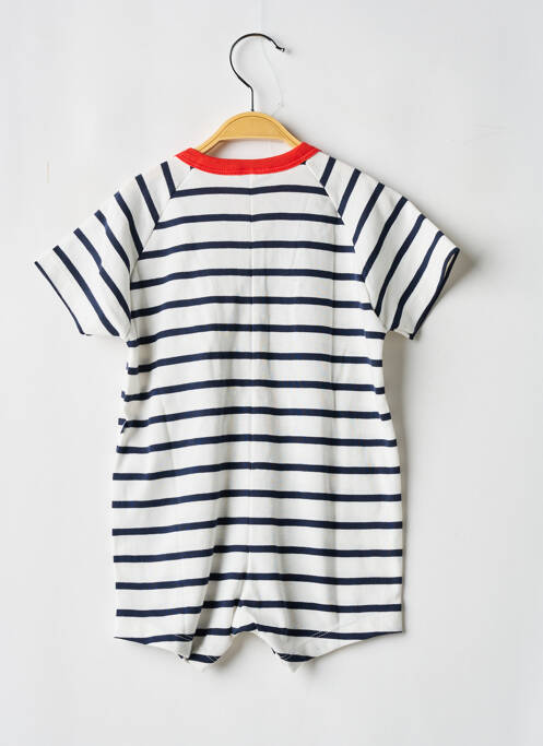 Combishort fermeture boutonnée sur le devant manches courtes blanc PETIT BATEAU enfant