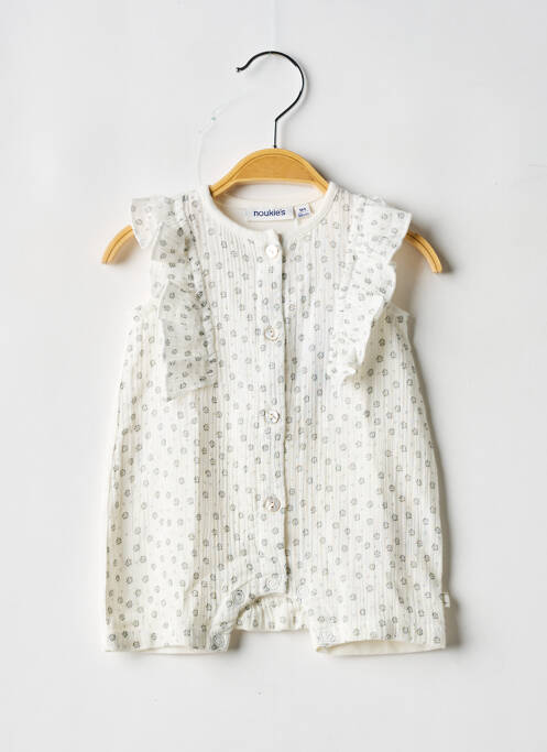 Combishort manches courtes manches courtes blanc NOUKIE'S fille