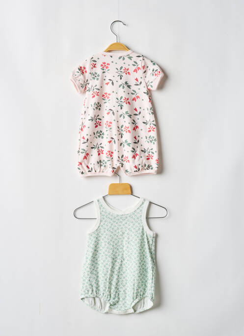 Combishort fermeture pressionnée manches courtes rose PETIT BATEAU fille