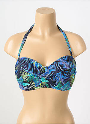 Haut de maillot de bain stretch haut soutien-gorge moulé bleu FANTASIE femme
