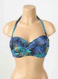 Haut de maillot de bain stretch haut soutien-gorge moulé bleu FANTASIE femme