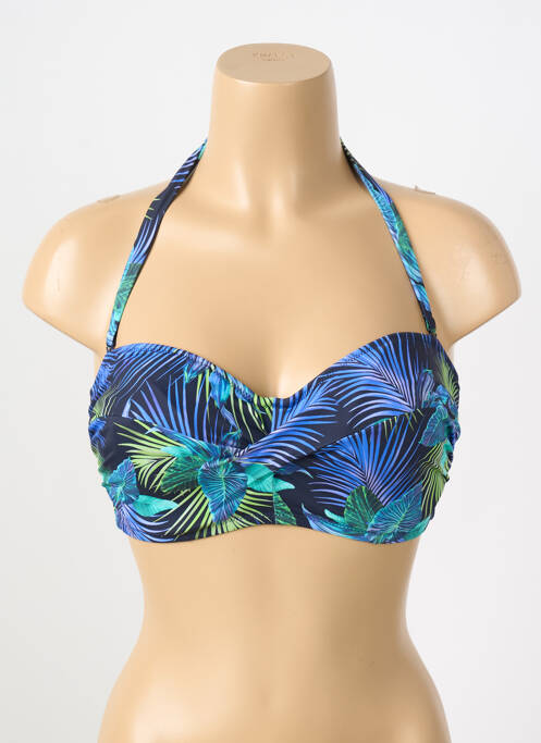 Haut de maillot de bain stretch haut soutien-gorge moulé bleu FANTASIE femme