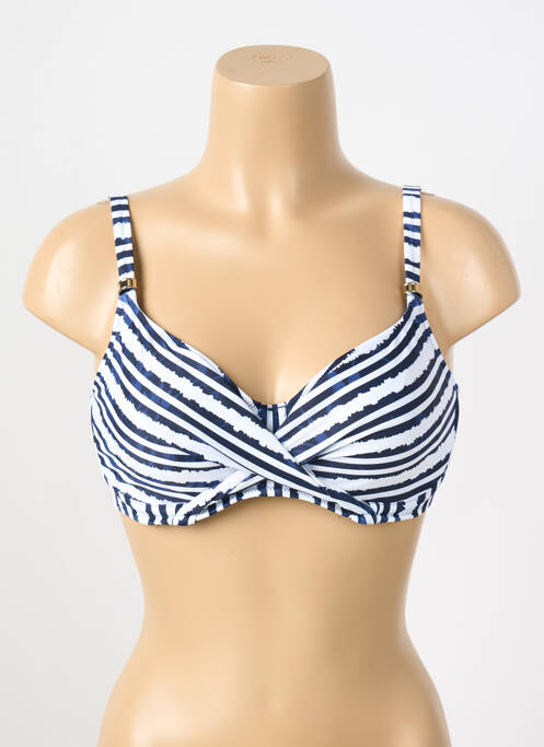 Haut de maillot de bain stretch haut soutien-gorge emboitant bleu FANTASIE femme