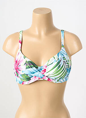 Haut de maillot de bain bretelles élastiquées ajustables blanc FANTASIE femme