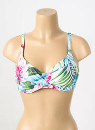 Haut de maillot de bain bretelles élastiquées ajustables blanc FANTASIE femme