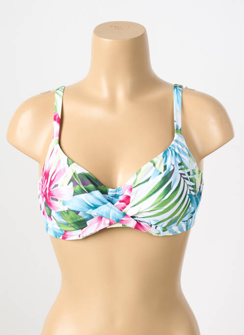 Haut de maillot de bain bretelles élastiquées ajustables blanc FANTASIE femme
