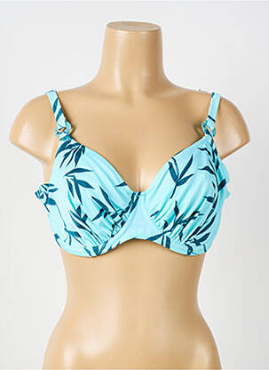 Haut de maillot de bain bretelles élastiquées ajustables bleu FANTASIE femme