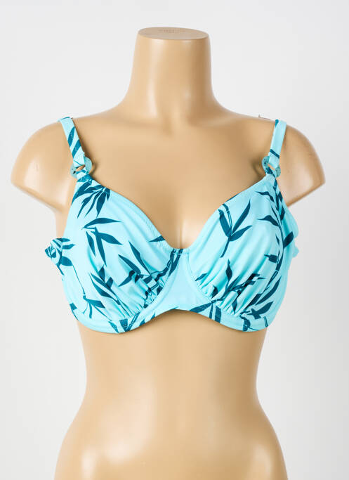 Haut de maillot de bain bretelles élastiquées ajustables bleu FANTASIE femme