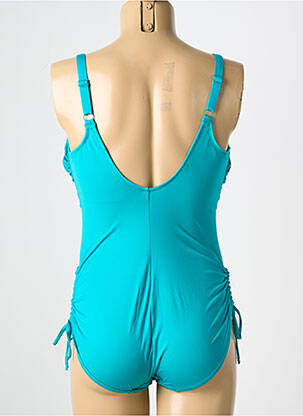 Maillot de bain 1 pièce effet matière satinée haut soutien-gorge emboitant bleu FANTASIE femme
