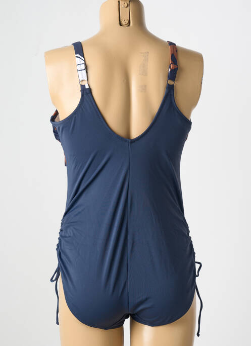Maillot de bain 1 pièce effet matière satinée haut soutien-gorge emboitant bleu FANTASIE femme