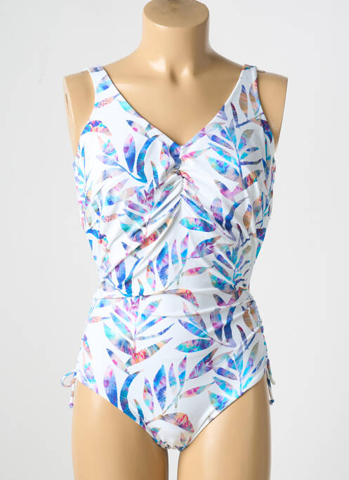 Maillot de bain 1 pièce effet matière satinée haut soutien-gorge balconnet blanc FANTASIE femme