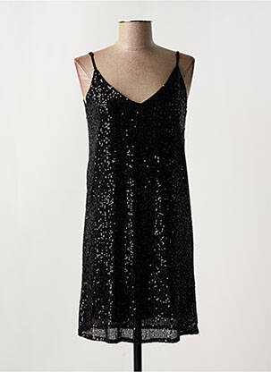 Robe courte col v fines bretelles noir LA PETITE ETOILE femme