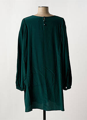 Robe mi-longue coupe fluide manches longues vert IDANO femme