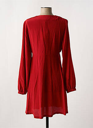 Robe courte coupe évasée manches longues rouge IDANO femme