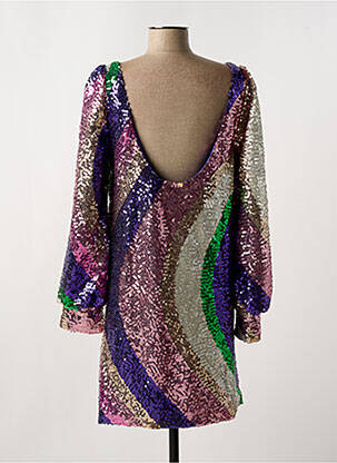 Robe mi-longue imprimé fantaisie manches longues violet FABIENNE CHAPOT femme