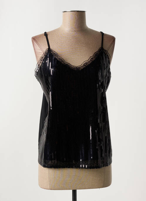 Top col v fines bretelles noir CREAM femme