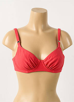 Haut de maillot de bain bretelles élastiquées ajustables haut soutien-gorge balconnet rouge FANTASIE femme